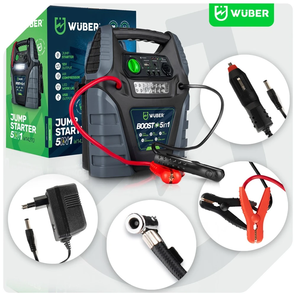 5-in-1 booster compressor with jump starter W14270 WUBER