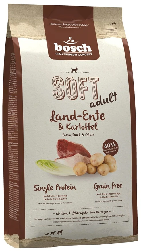 bosch Dog Adult HPC Soft Plus FARM DUCK (begrūdis, vieno baltymo) 2,5kg