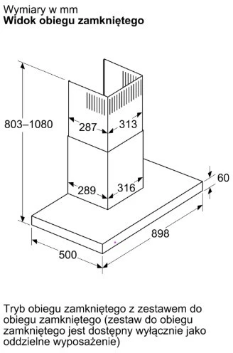 Bosch DWB93BC30 gartraukis Wall-mounted Nerūdijantis plienas 400 m³/h