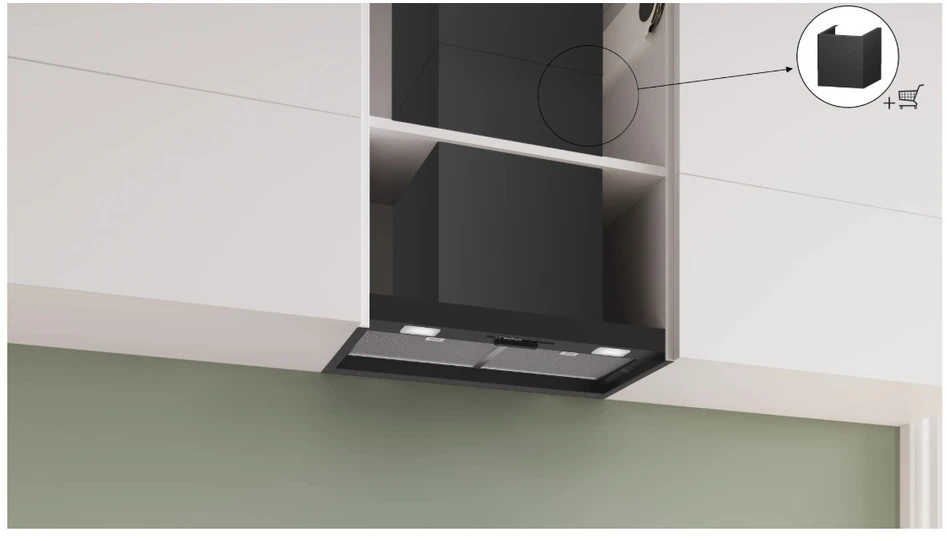 Bosch Serie 2 DBB63BC60 gartraukis Built-in Juodas 384 m³/h