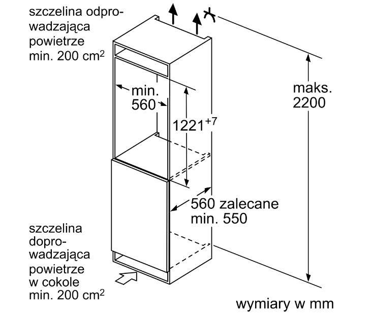Įmontuojamas šaldytuvas Bosch KIR41NSE0 122cm.