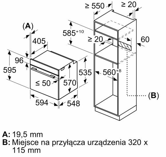 Bosch Serie 4 HBA372EB4 orkaitė 71 L 3600 W Juodas