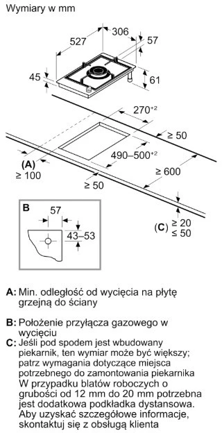 Bosch PRA3A6I10 Serija 8, Domino dujinė kaitlentė, 30 cm, Keramika, Juodas