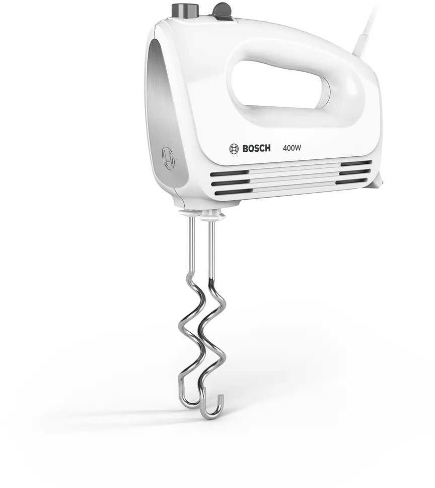 Bosch MFQ24200 Rankinis maišytuvas, CleverMixx, 400 W, Baltas, šiaušto nerūdijančio plieno