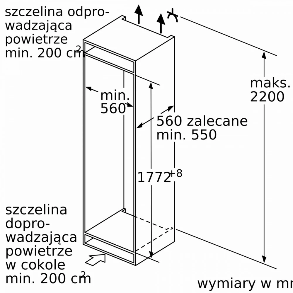 Įmontuojamas šaldytuvas Bosch KIN86ADD0