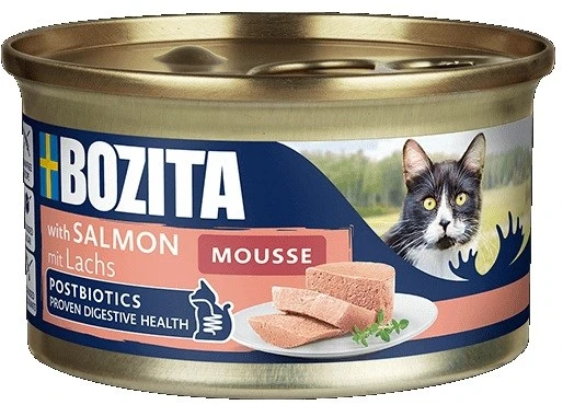 BOZITA Mousse lašiša – šlapias kačių maistas – 85g