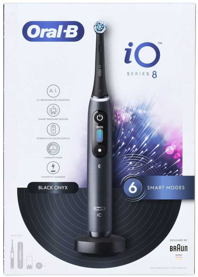 Elektrinis dantų šepetėlis Oral-B iO8, juodas