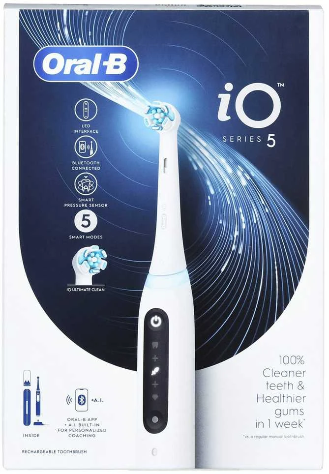 Braun iOG5.1A6.1DK Oral-B iO5 Elektrinis Dantų Šepetėlis Quite Baltas