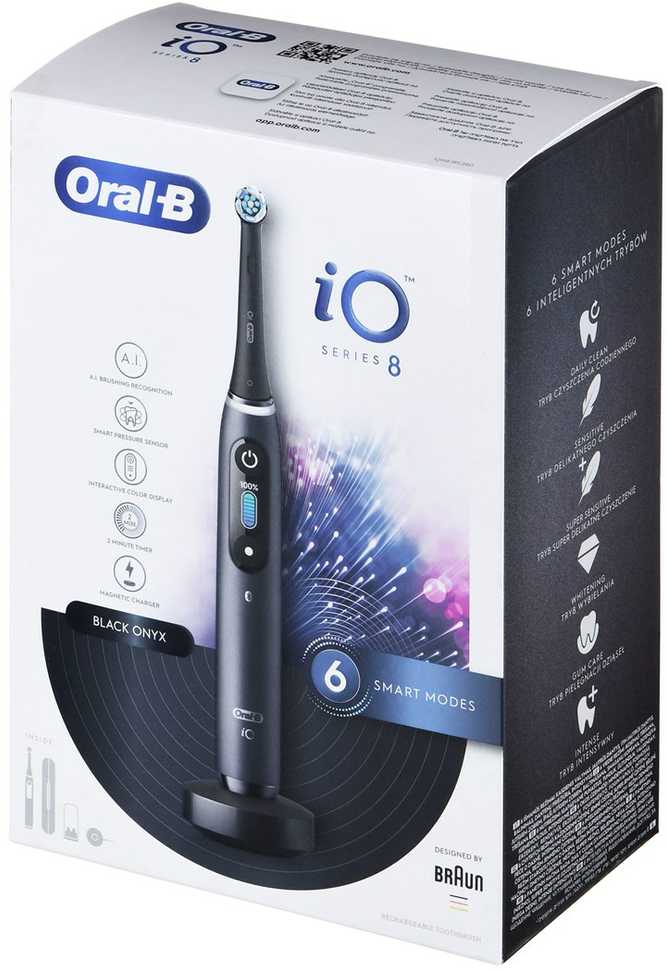 Elektrinis dantų šepetėlis Oral-B iO8, juodas