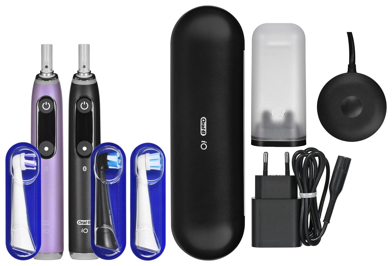 Oral-B Šepetėlis magnetinis iO Series 9 Duo 2 vnt. Juodas oniksas/rožinis kvarcas + papildomas antgalis