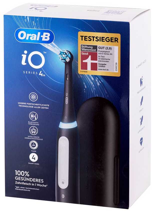 Elektrinis dantų šepetėlis Oral-B iO Series 4, juodos spalvos