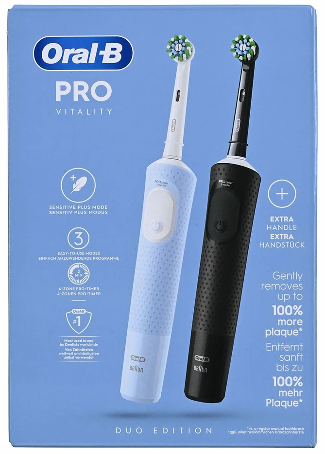 Dantų šepetėlis Braun Oral-B Vitality Pro D103 Duo juoda/violetinė