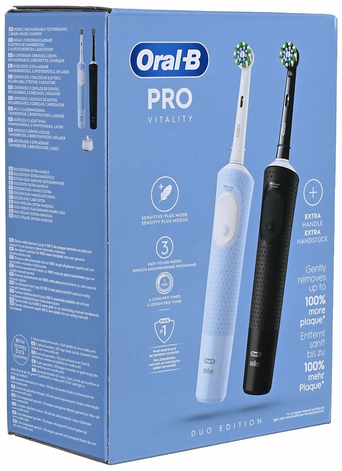 Dantų šepetėlis Braun Oral-B Vitality Pro D103 Duo juoda/violetinė