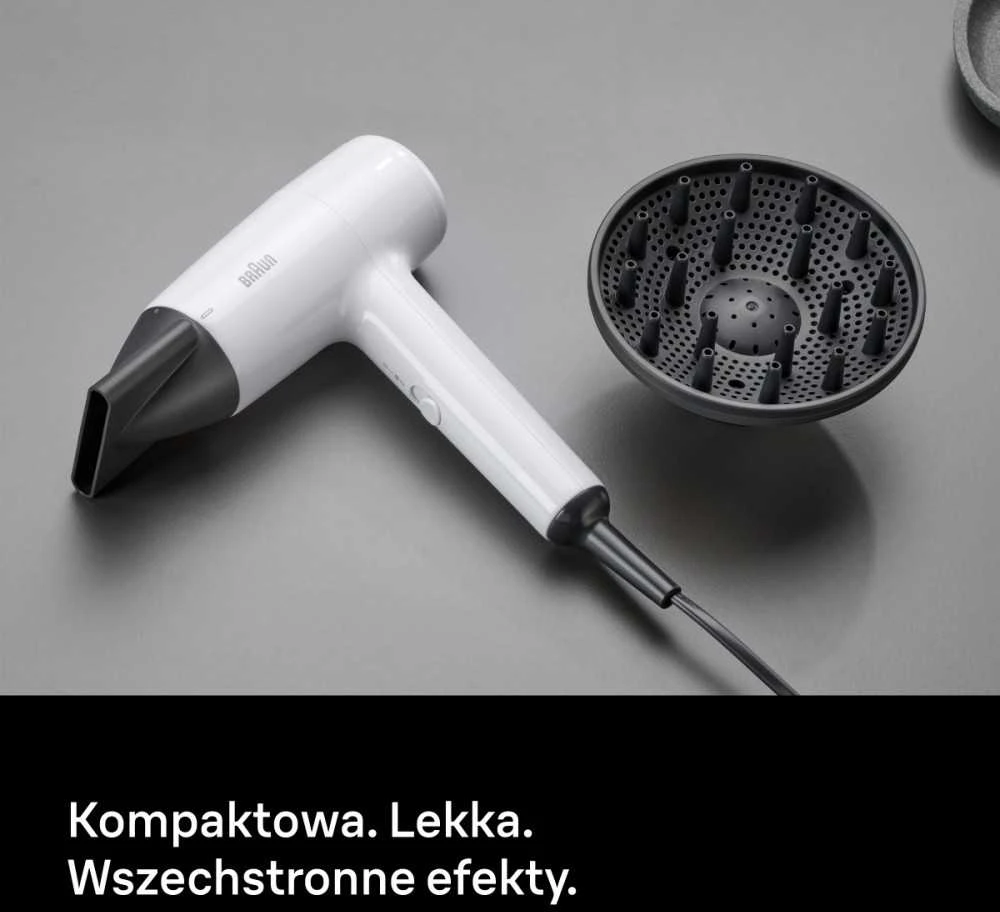 Braun Haircare Sveikata ir asmeninė priežiūra - Braun Plaukų džiovintuvas HD1 55 1800W, 2 Šilumos Nustatymai, Šalto Oro Funkcija, Balta
