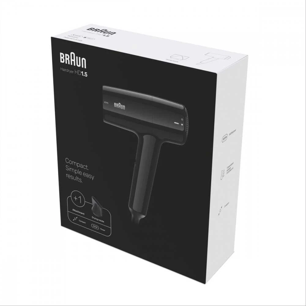 Braun Haircare Sveikata ir asmeninė priežiūra - Braun Plaukų džiovintuvas HD1 55 1800W, 2 Šilumos Nustatymai, Šalto Oro Funkcija, Balta