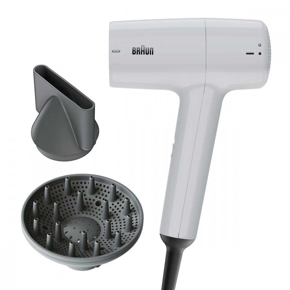 Braun Haircare Sveikata ir asmeninė priežiūra - Braun Plaukų džiovintuvas HD1 55 1800W, 2 Šilumos Nustatymai, Šalto Oro Funkcija, Balta
