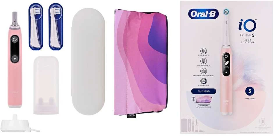 Braun Oral-B iO Series 6 Rožinė Sand Luxe Edition electric dantų šepetėlis