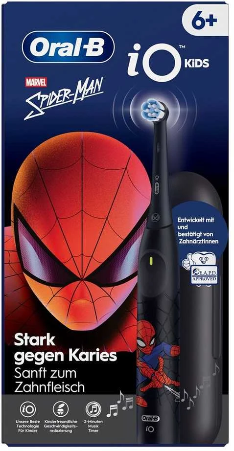 Braun Oral-B iO Kids Spiderman Child Rotating dantų šepetėlis Juodas