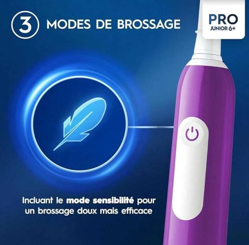 Oral-B Elektrinis dantų šepetėlis | Pro Junior 6+ | Įkraunamas | For children | Šepetėlių skaičius galvutės įeina 1 | Number of teeth brushing modes 3 | Violetinė