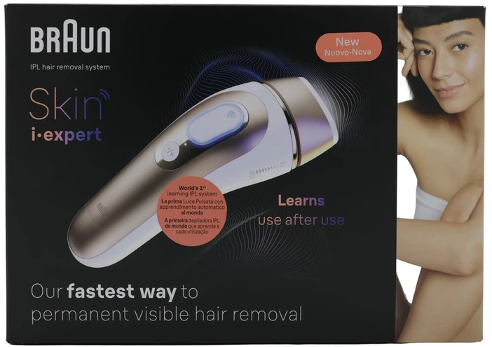 Braun Silk-expert Pro PL7249 intensyvios pulsinės šviesos (IPL) plaukų šalinimo prietaisas, auksinis, baltas