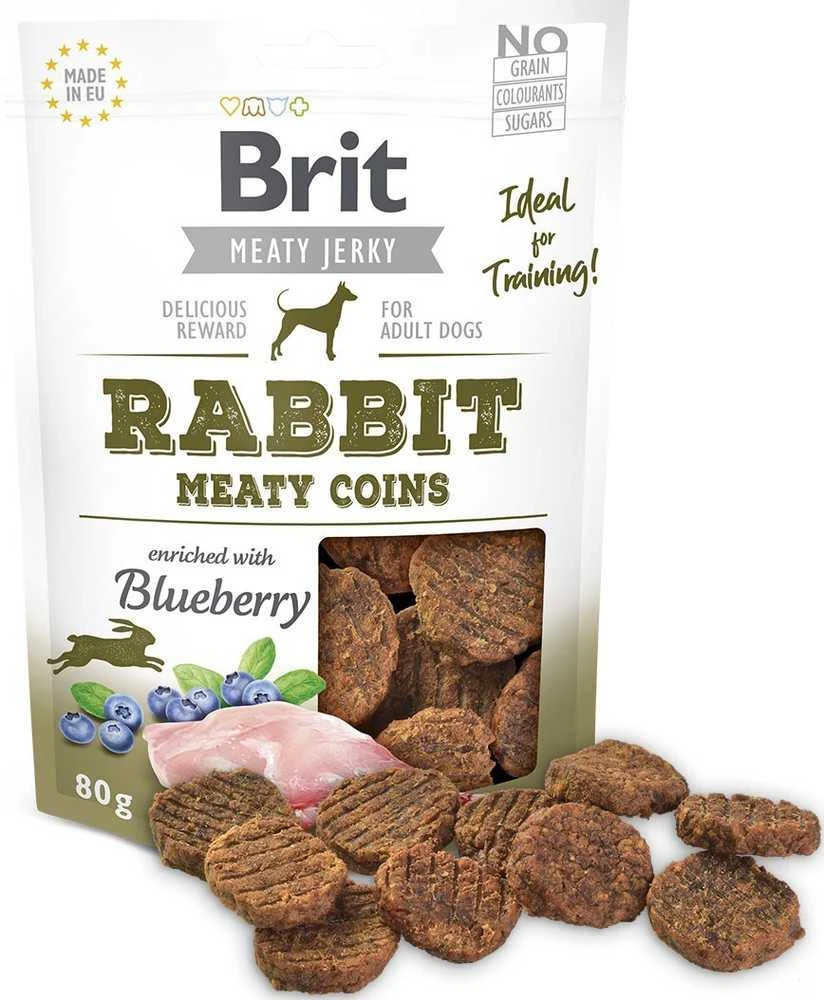 Brit Jerky Rabbit Meaty Coins skanėstas 80g