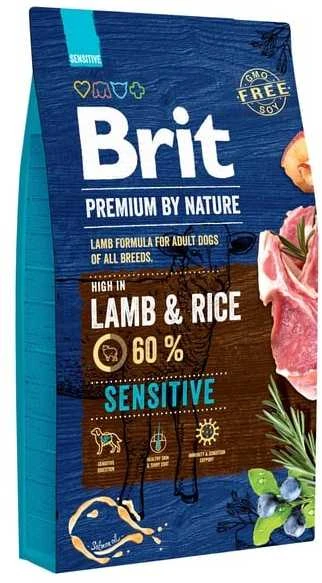 Brit premium by nature adult sensitive su ėriena ir ryžiais - sausas maistas šuniui - 8kg