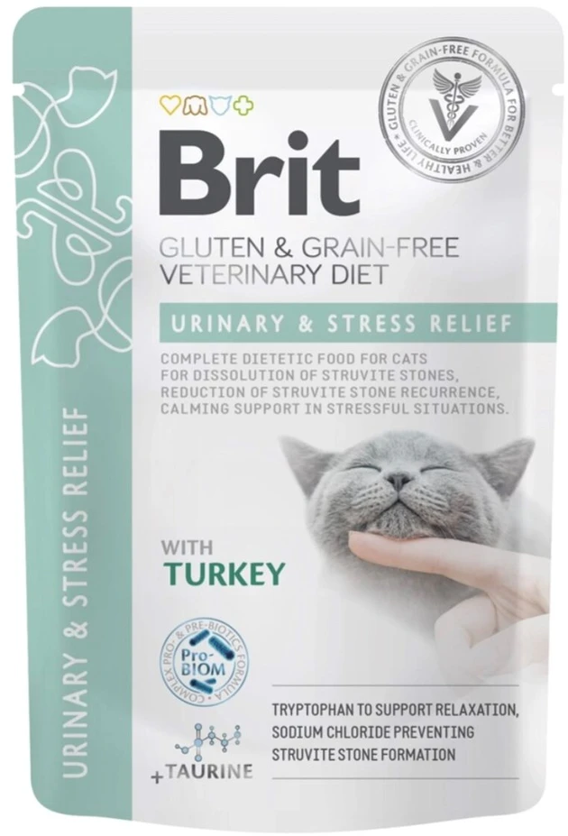 Brit VD Urinary and Stress Relief Cat Pouch 12x85g