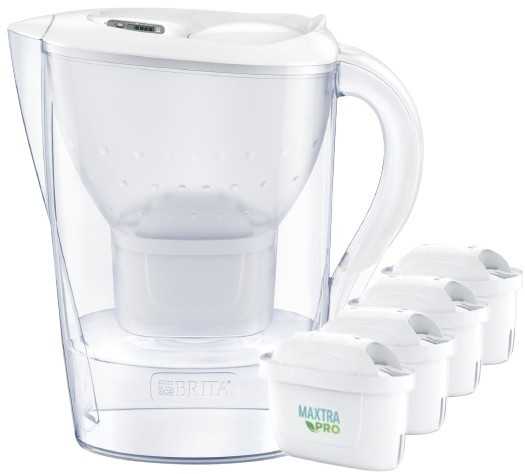 Brita Marella XL jug + 4 Maxtra cartridges (baltas)