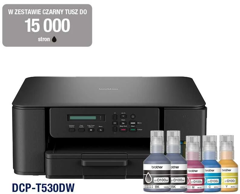 Spausdintuvas Brother | DCP-T530DW | Inkjet | Spalvotas | A4 | Wi-Fi | Juodas