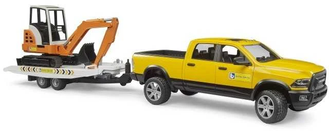 Bruder „Dodge Ram 2500“ servisas su priekaba ir mini ekskavatoriumi