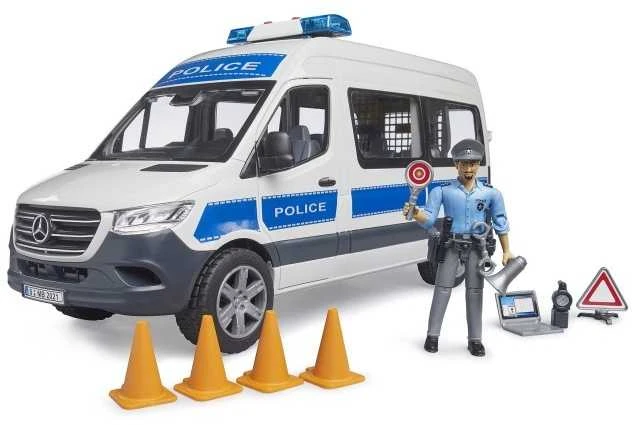 Bruder Rinkinys „Mercedes-Benz Sprinter“ policijos rinkinys su figūrėle ir šviesos/garso moduliu