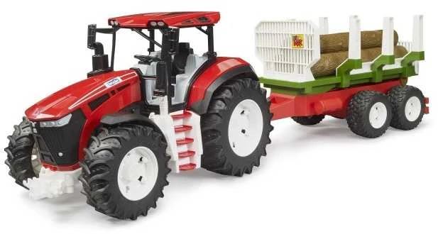 Bruder ROADMAX traktorius su priekaba ir 3 medžių kamienais (03453)