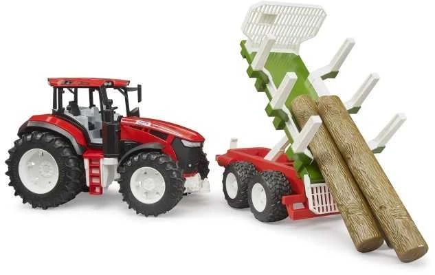 Bruder ROADMAX traktorius su priekaba ir 3 medžių kamienais (03453)