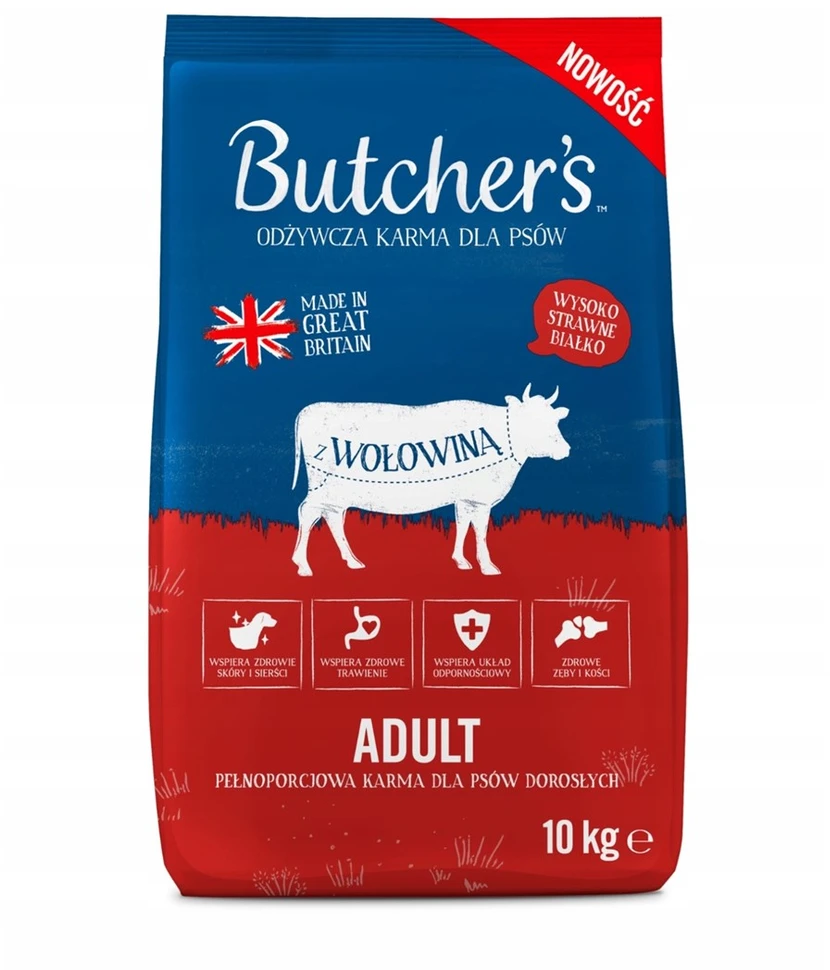 Butchers BUTCHER’S Natural & Healthy Dog su jautiena – sausas šunų pašaras – 10kg
