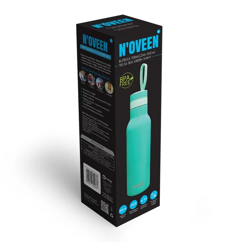 Noveen 500 ml NOVEEN TB134 Sea Žalias Shiny Thermal Bottle