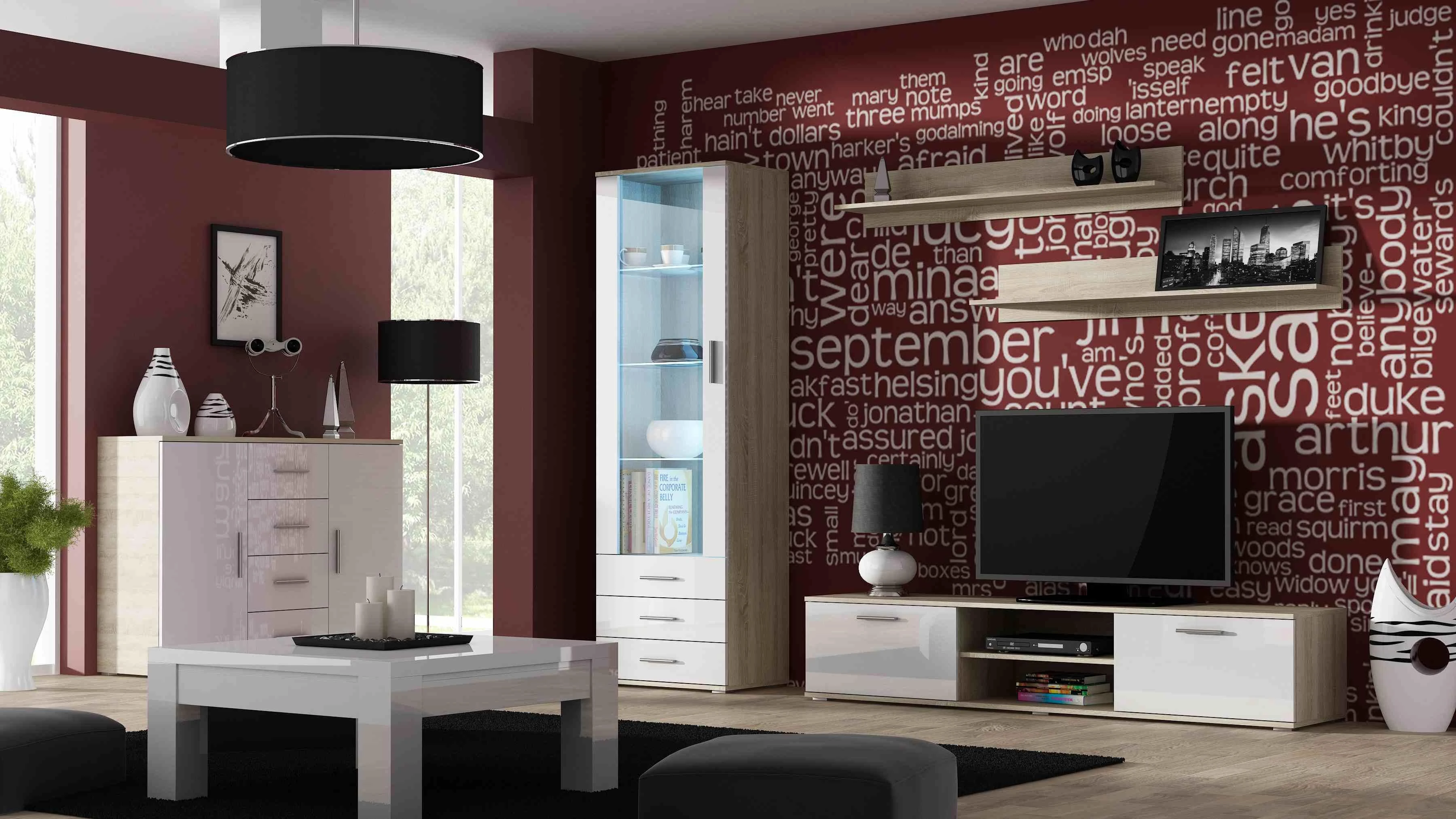 Cama Meble Svetainės sekcija - Cama SOHOWITS1 DS/BI ąžuolas/baltas blizgesys