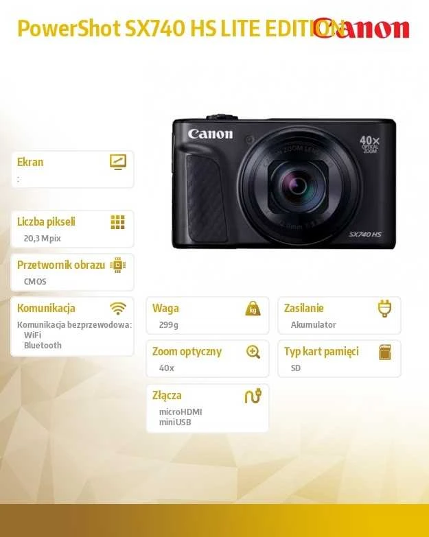 Canon PowerShot SX740 HS Lite Juodas