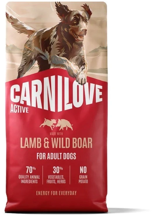 Carni Love Active Dog Adult su ėriena ir šerniena - dry dog food - 12kg
