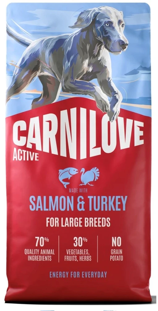 Carni Love Active Dog Adult Large su lašiša ir kalakutiena - dry dog food - 12kg