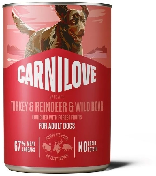 Carni Love Dog kalakutiena&elniena&šerniena - wet dog food - 400g