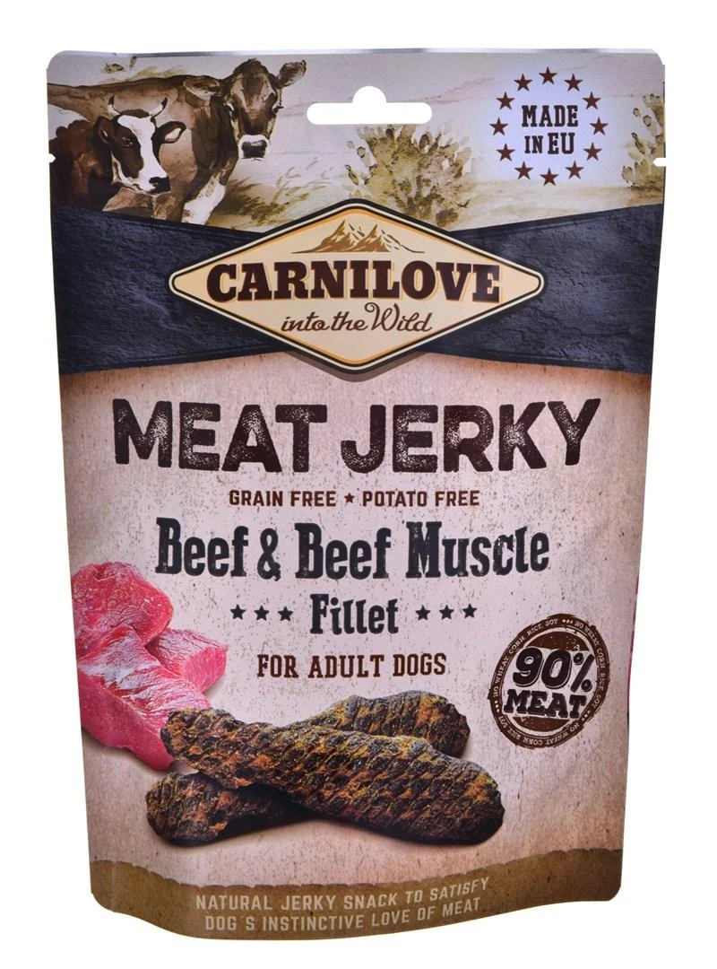 Carni Love CARNILOVE šunų skanėstas Jerky jautiena su jautienos raumenų filė 100 g