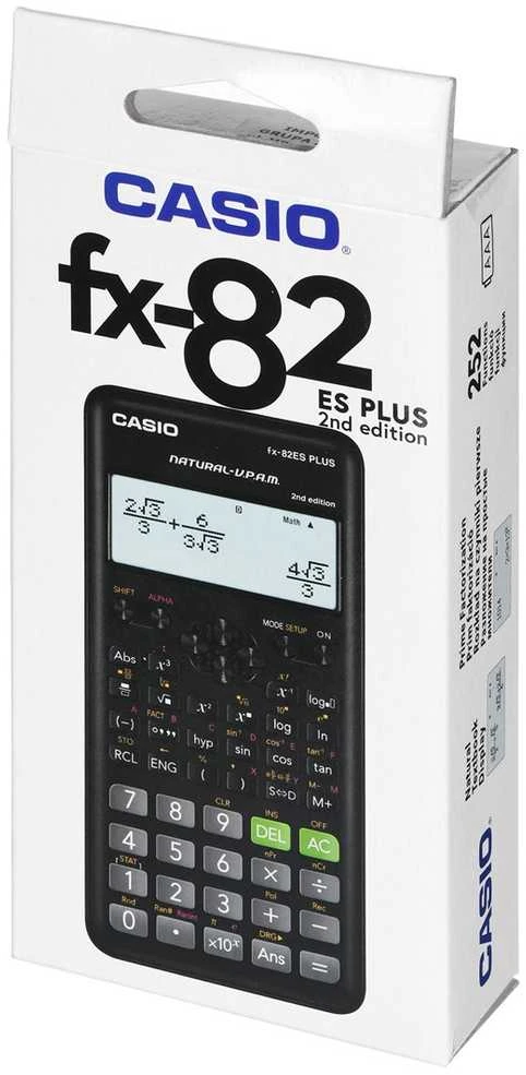 Casio fx-82esplus-2 kalkulator naukowy, 252 funkcje, 77x162mm, juoda box