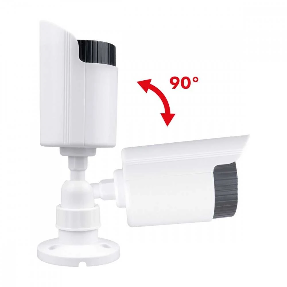CE Rinkinys dviejų imitacinių vamzdinių kamerų, IR LED diodai, balta, maitinimas 2xAA (nėra komplekte), ABS, IR1800 WT