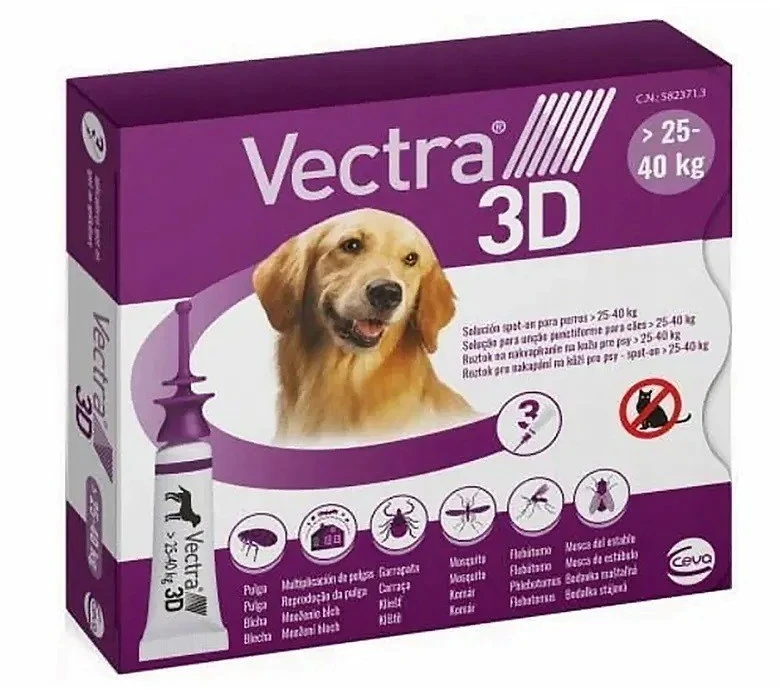 CEVA Vectra 3D (25-40kg) - anti-parasite drops for dogs - 3 x 4ml