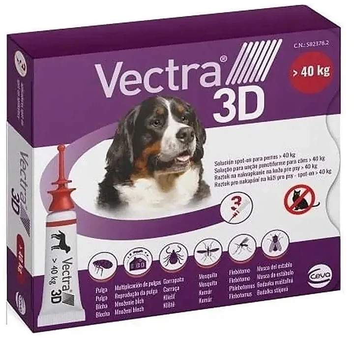 CEVA Vectra 3D (over 40kg) - anti-parasite drops for dogs - 3 x 8ml