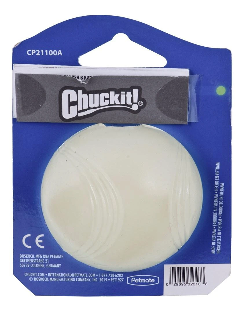 Chuckit! Max Glow tamsoje šviečiantis kamuoliukas šunims, 6 cm