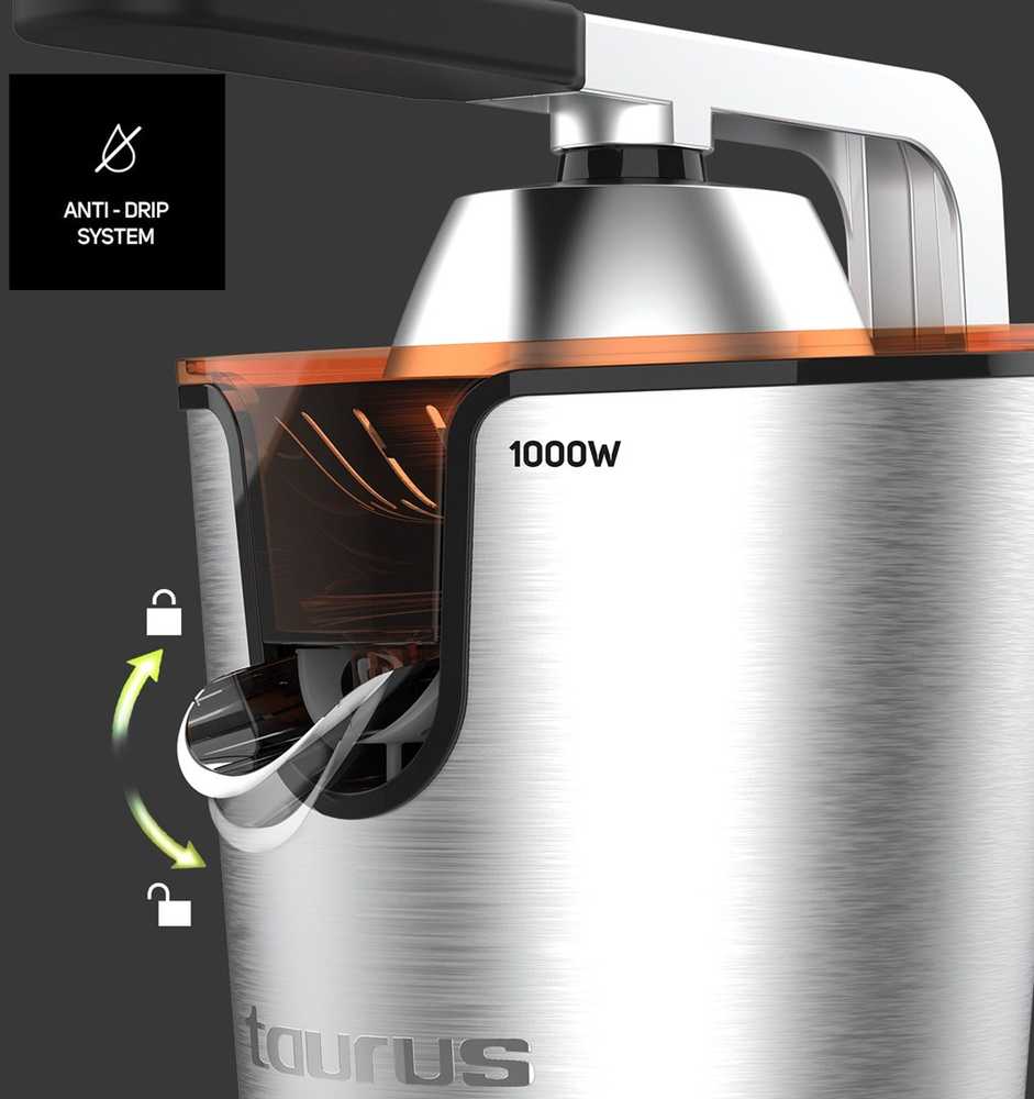 Citrusinių vaisių sulčiaspaudė taurus easy press 1000 legend 1000w