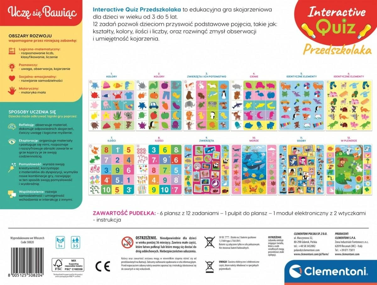 Mokomasis žaidimas Ikimokyklinuko viktorina CLEMENTONI 50820 CLM