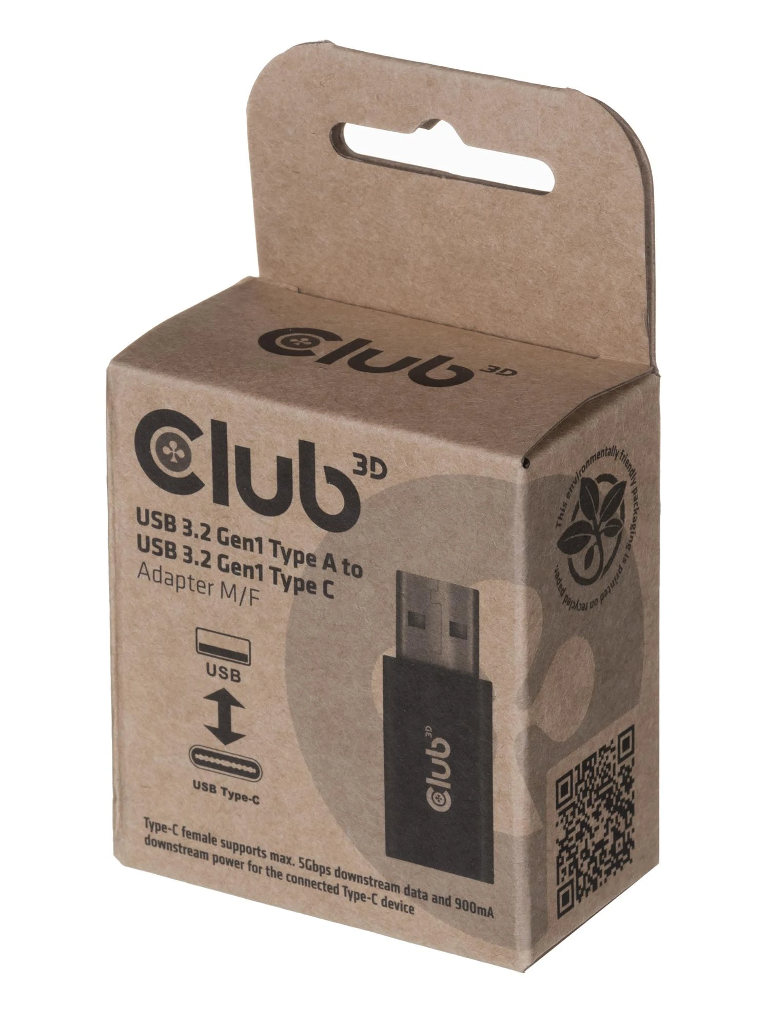 Club 3D USB 3.2 Type-A į USB 3.2 Gen1 Type-C Adapteris St./B. juodas