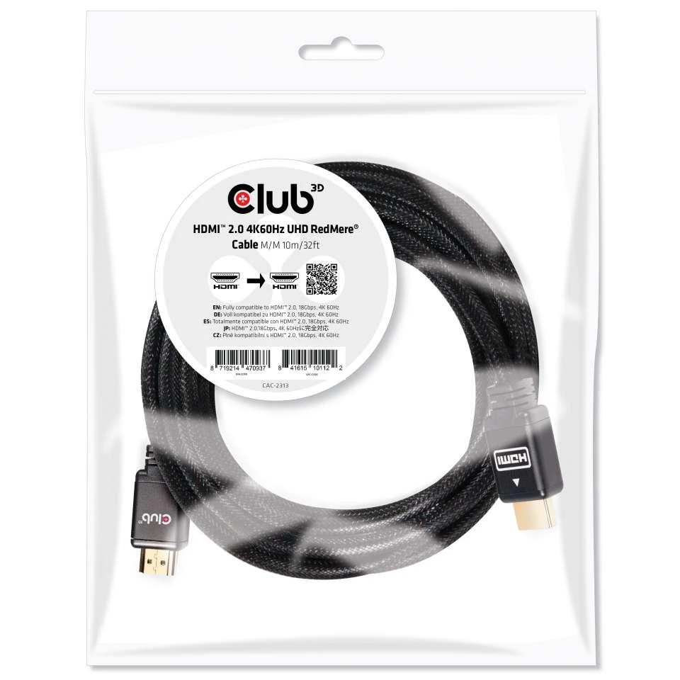 CLUB 3D HDMI 2.0 4K60Hz RedMere laidas 10m